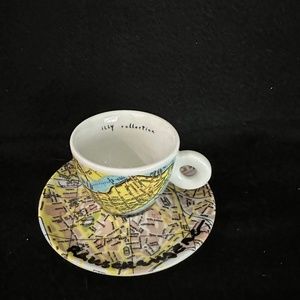 Illy Collection, vintage 1998, world demitasse cup with saucer.